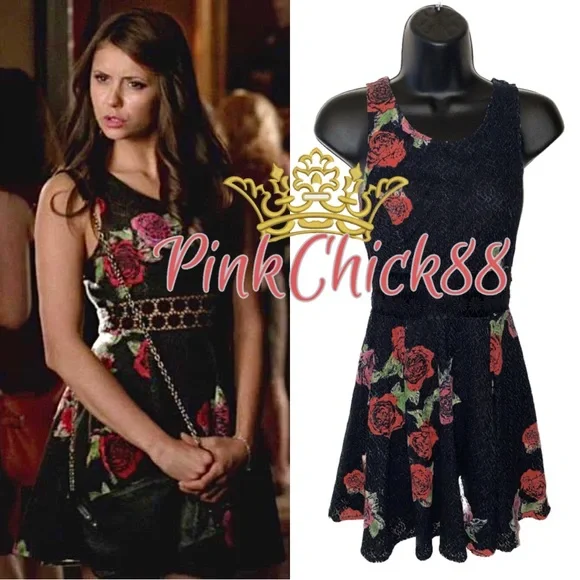 Katherine Pierce Vampire Diaries Free People Sleeveless Floral Dress Size